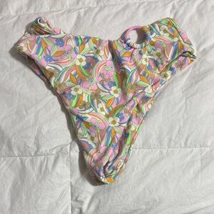 For Love And Lemons Pink Floral Bikini Bottom